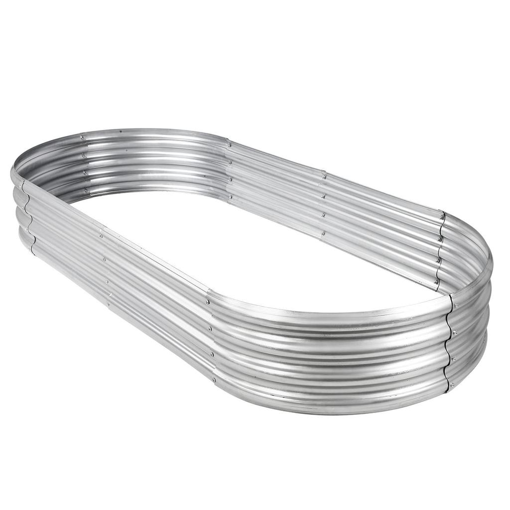 1PCS Metal Planting Box Vegetable Growing Tank Combined Plant Vegetable Growing Box Oval-shaped Galvanized Steel Sheet in Variou