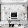 Обои Современные Простые Креативные Цветочные Абстрактные Белый Мрамор Фотообои Гостиная Спальня 3d Наклейки на Стену