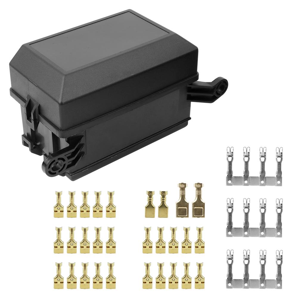 Коробка клемм автомобильных реле Предохранители-ножи 3А-40А 6-позиционная Защита цепи Автомобильные аксессуары Для автомобиля Грузовика Прицепа Лодки Морской