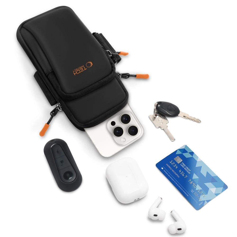 Etui Tech-Protect M7 Universal Sport Armband - czarno-pomarańczowa