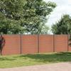 Fence Panel - WPC - 1564x186 Cm - Brown - Weatherproof - Easy To Install