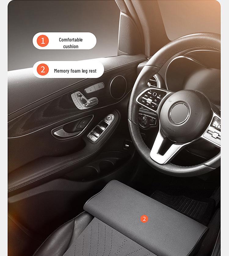 Подушка для ног из пены с эффектом памяти для автомобильного сиденья: Износостойкая замшевая подставка для ног для снятия давления