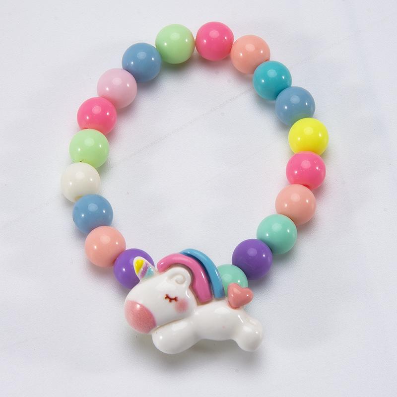 Trendy Cartoon Beaded Bracelet Lovely Princess Style Handmade Wristband Gift for Girls