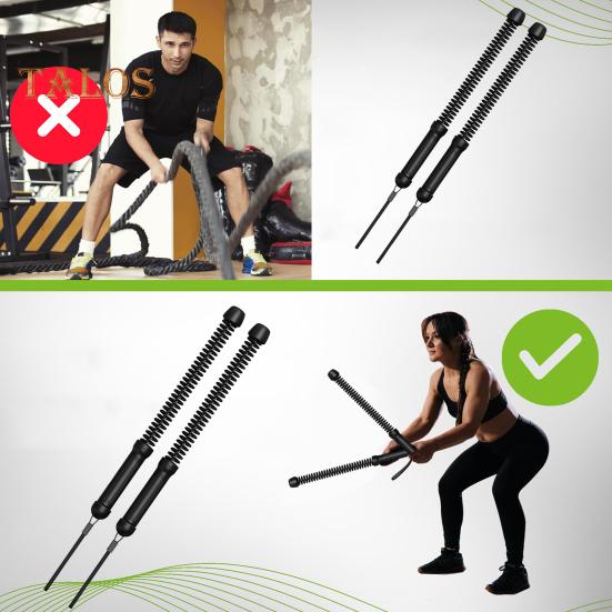 1 пара канатов Ropeless Battle Rope, легкая портативная тренировочная веревка для укрепления мышц рук, нескользящая веревка для тренировок в домашнем спортзале для начинающих