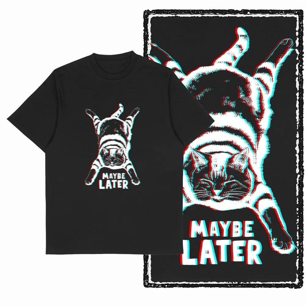 1pc Short Sleeve Cool Cat Print Unisex Tshirt Casual Summer Loose Unisex Cat T Shirt Oneck Tshirt Unisex Tee Shirts Graphic T Shirts