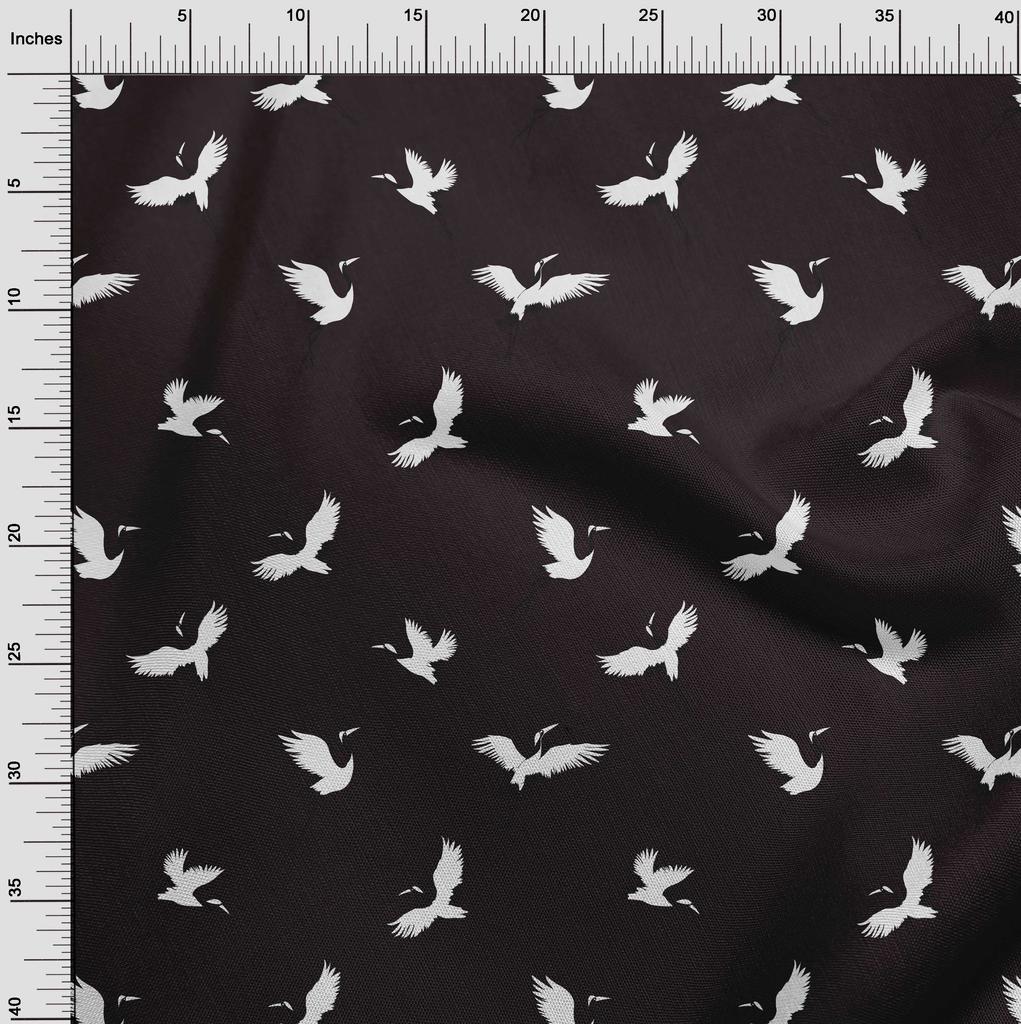 oneOone Хлопковая гибкая шоколадно-коричневая ткань, принадлежности для квилтинга с птицами, швейная ткань с принтом, 40 дюймов в ярдах