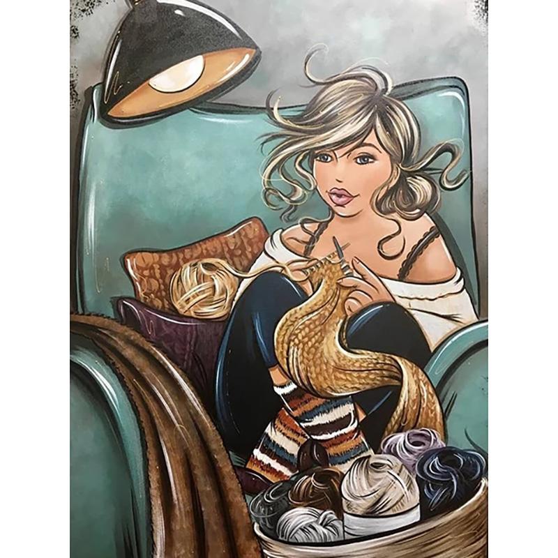 5D алмазная живопись толстая леди полная круглая дрель мультфильм алмазная вышивка толстая женщина картина скандинавская картина Декор для ванной комнаты