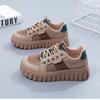 Retro Paired Small White Shoes Female Muffin Bottom Sports and Leisure Shoes Niche Thick Bottom Non-slip Wearable Low-top Board Shoes