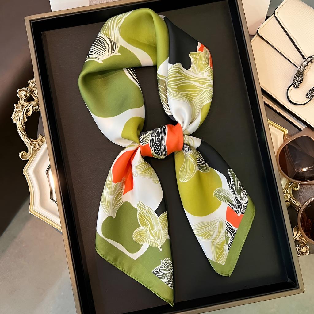Korean Style Fashion Thin Silk Like Square Scarf For Women Summer Versatile Decorative Neckerchief