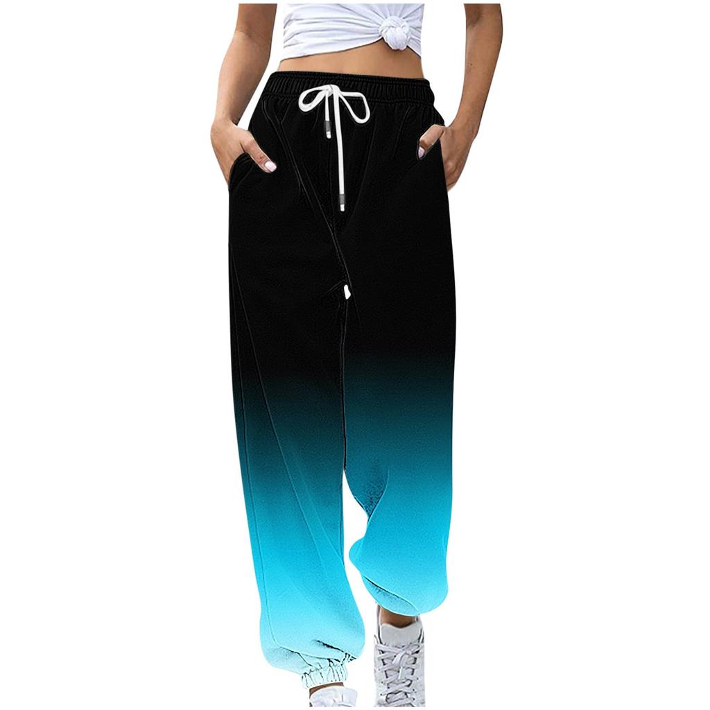 Women's Casual Fashion Printed Casual Pants, Sanitary Pants, Drawstring Elastic Waist Leggings