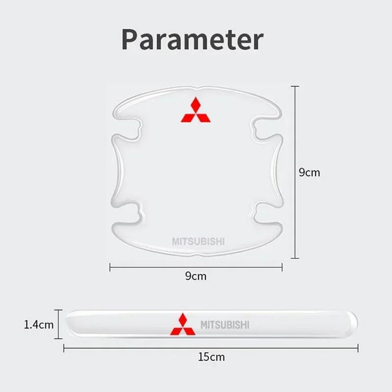For Mitsubishi ASX Lancer Cordia Pajero Outlander Eclipse Galant Mirage Colt Car Door Handle Bowl Transparent Sticker Strips