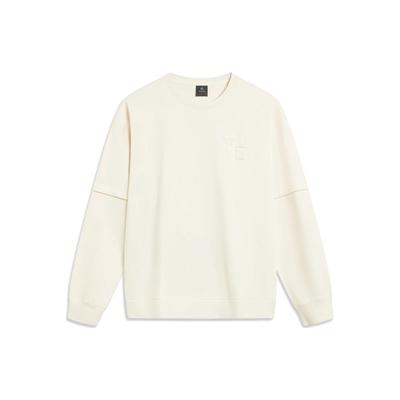 Li Ning Wade Series однотонный флисовый теплый свободный пуловер свитшот унисекс свитшот Off-White AWDT947-6