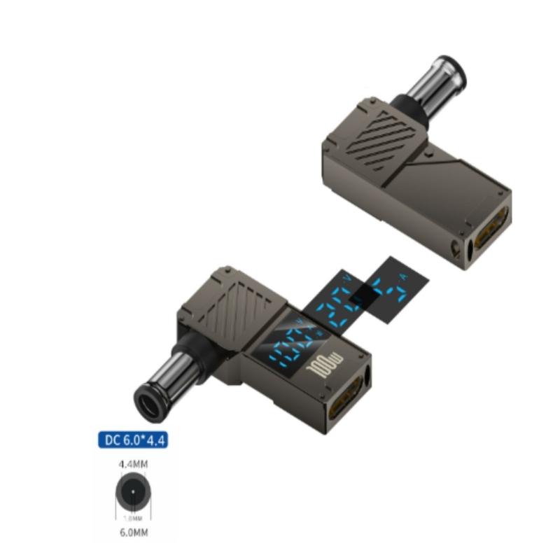 USB C к постоянному току 100 Вт PD Разъем Type C «мама» к «папа» с цифровым дисплеем для мониторов Напряжения Ток Мощность