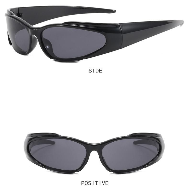 Женские солнцезащитные очки Защита от солнца Защита от ультрафиолета Мода Хип-хоп Панк Y2g Future Sense Солнцезащитные очки «кошачий глаз» Мужские стильные очки для подиумной улицы