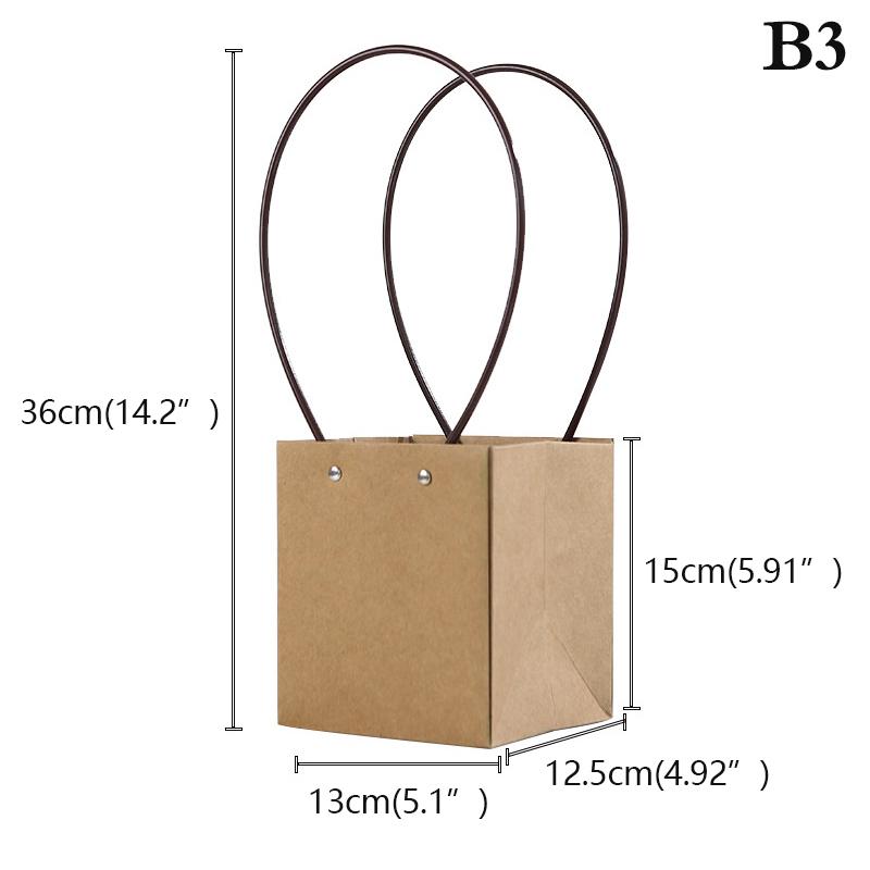 Портативная цветочная коробка, водонепроницаемая бумажная удобная сумка, крафт-сумка, подарочная коробка для вечеринки