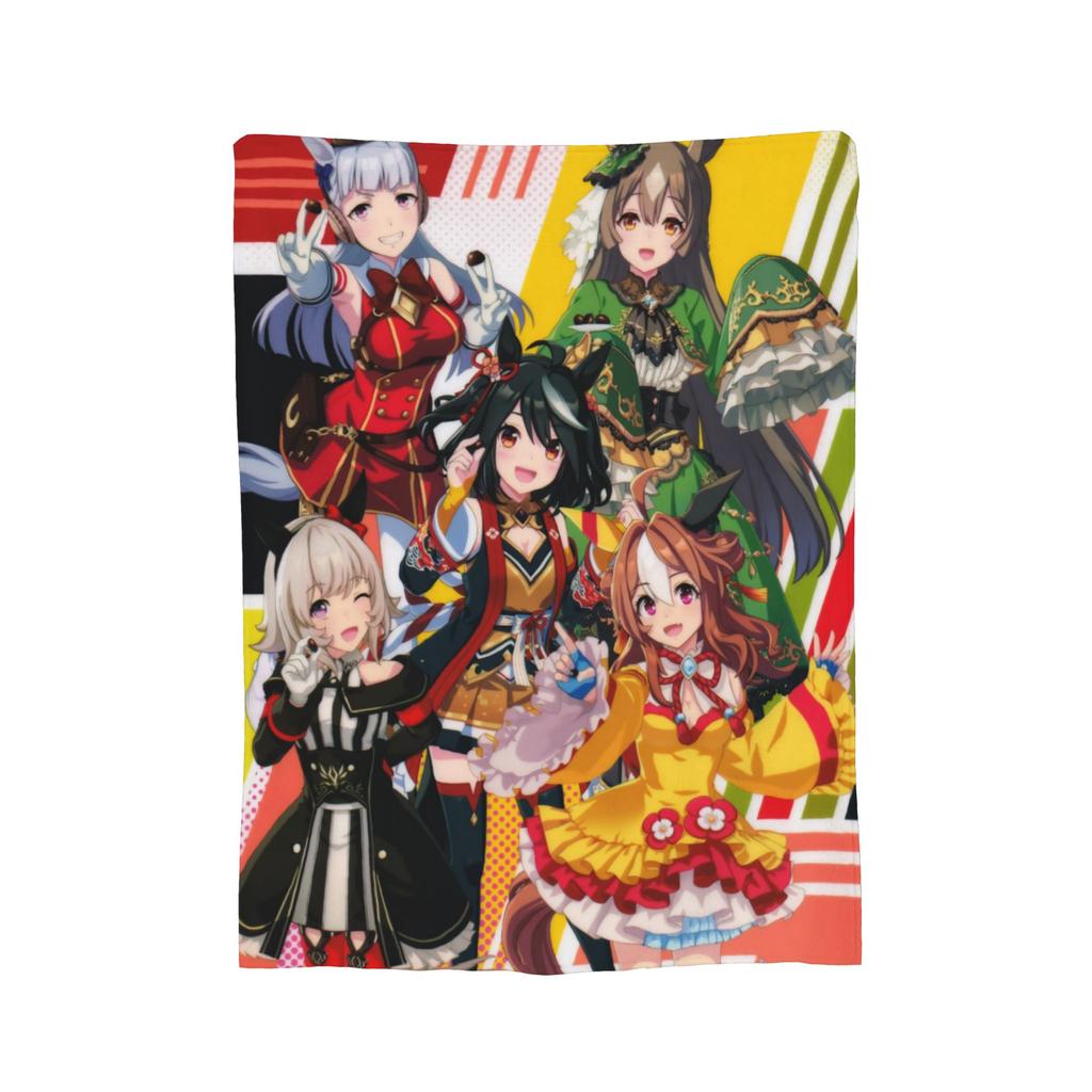 Uma Musume Pretty Derby Blankets Flannel Decoration Multi-function Super Soft Throw Blanket for Sofa Office Bedding Throws