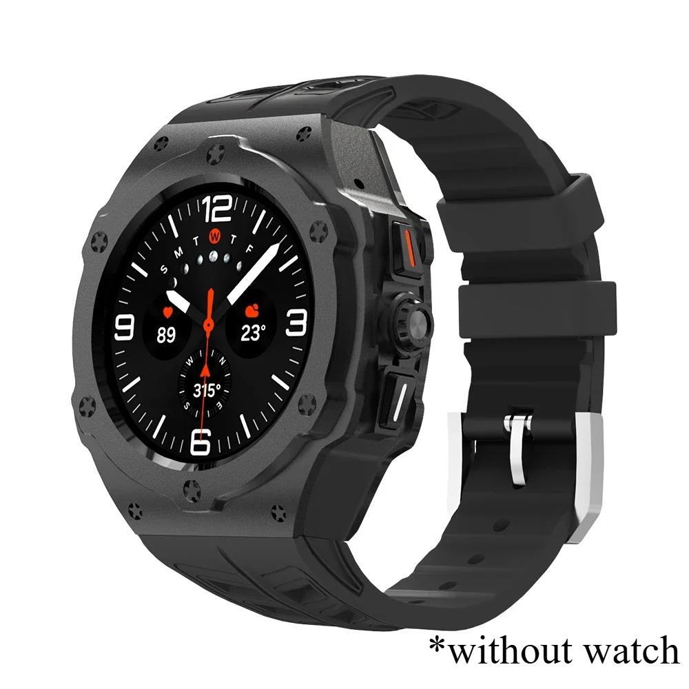 Роскошный комплект для модификации Samsung Galaxy Watch 8 Ultra 2025, карбоновый корпус, резиновый ремешок для Galaxy Watch 7 Ultra 47 мм, аксессуар