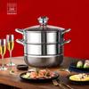 Двухъярусная пароварка Huoxiang Timing из нержавеющей стали