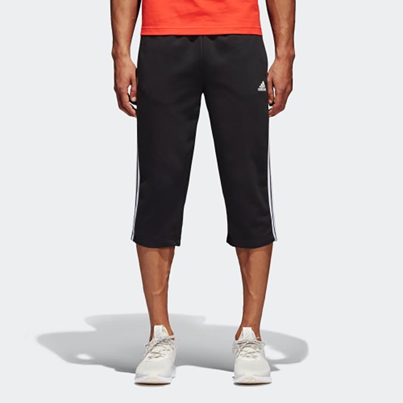 adidas Спортивные брюки Essential с 3 полосками длиной 3/4, мужские брюки, черные CG0770