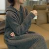 Women's Hooded Sweater Dress: New Autumn/Winter Loose, Casual, Knitted, Slim, Mid-Length, Over-the-Knee Style.