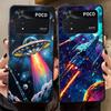 Мультяшный ретро-чехол-космический корабль для Xiaomi Poco F8 X3 X4 X5 X7 Pro C50 F1 C61 M3 M4 M7 Pro C75 F3 C71 M5 Funda Чехол для телефона