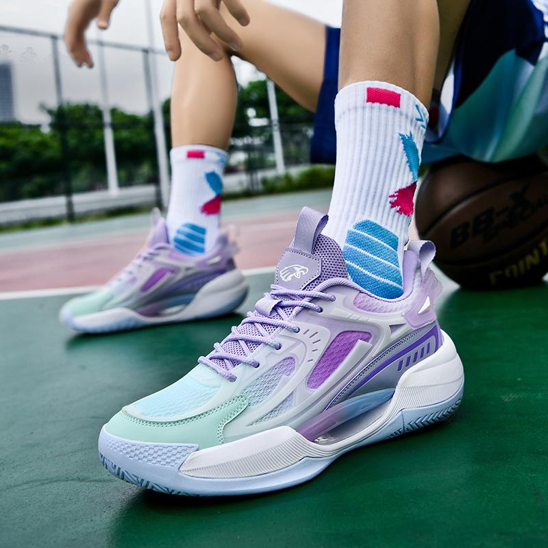 New Mens Basketball Shoes Couple With Luminous Breathable Sneakers Teenage Anti-skid Basketball Training Boots Shoe Size 36-45