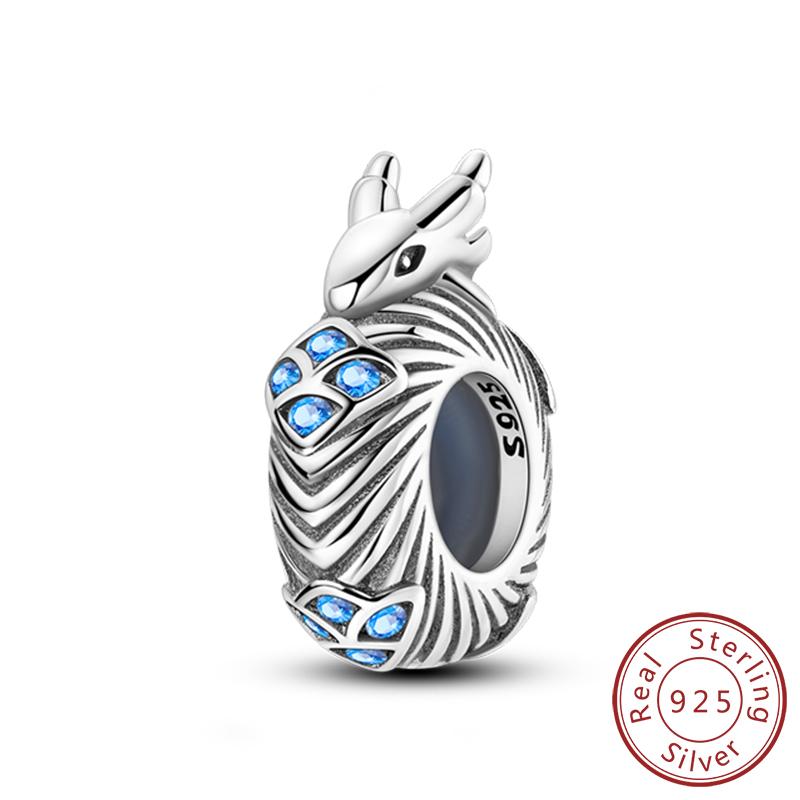 Медные Шармы Бусины Милые Шармы-Хамелеоны в форме Огненного Дракона Подходят для Оригинальных Подвесок Браслет Сделай Сам Женские Ювелирные Изделия Подарок