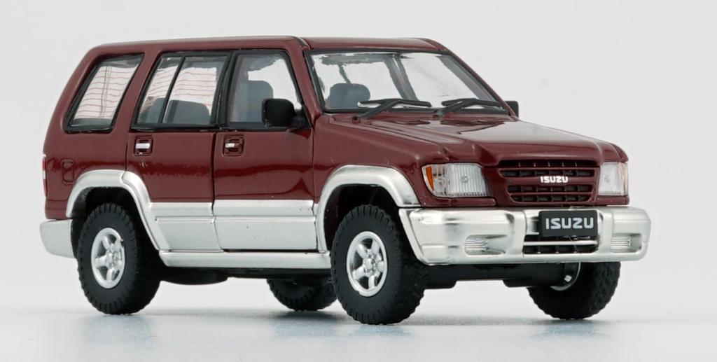 BM CREATIONS 1/64 Scale Isuzu Bighorn 1998-2002 Dark Red RHD Finished Product