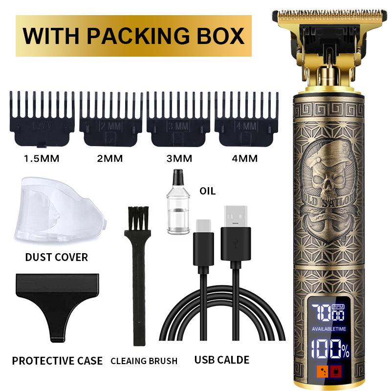 New hair clipper LCD speed regulating bald electric pusher oil electric hair clipper hair salon razor hair clipper