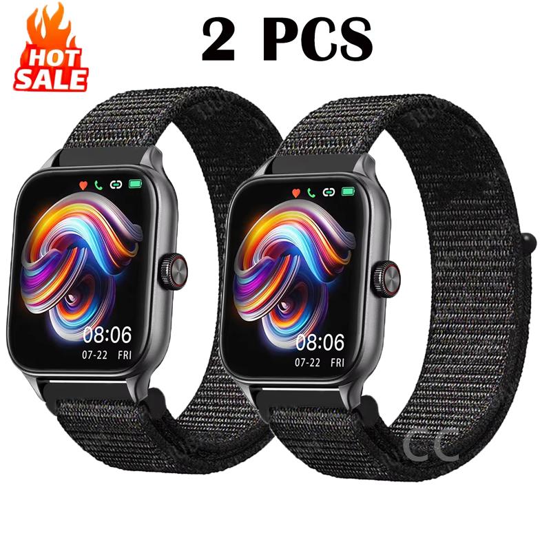 2 шт. 20 мм 22 мм Нейлоновая петля Ремешок Для Amazfit GTS4/2/3/3pro/2e/GTS2 Mini/GTR 4 42 мм/GTR2/2e/stratos браслет Amazfit bip 6 5 ремешок