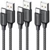 RAVIAD USB Type C Cable [1m/set of 3] Type C Cable 3A Fast Charging QuickCharge3.0 Compatible USB2.0 Standard USB-A To USB-C Heavy Duty Nylon Knit