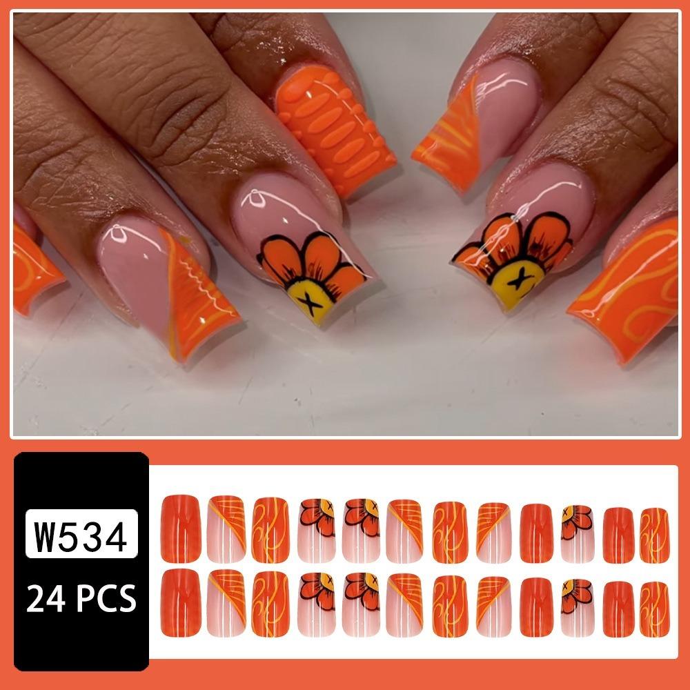 Полное покрытие, накладные ногти для балерины, носимые маникюрные типсы, съемный пресс на ногтях для девочек