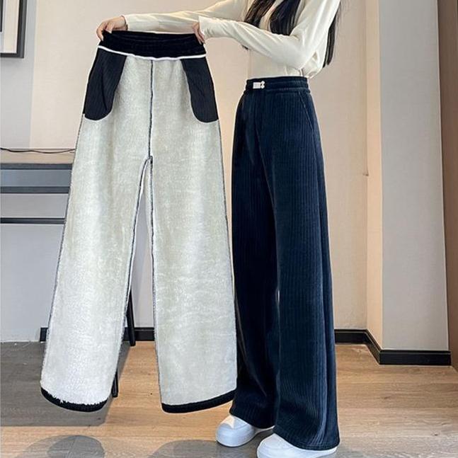 Warm Pants for Women Winter Wide Leg Pants Large Size Women's Pant Thicken Women's Warm Pant Korean Baggy Pants Woman Pant