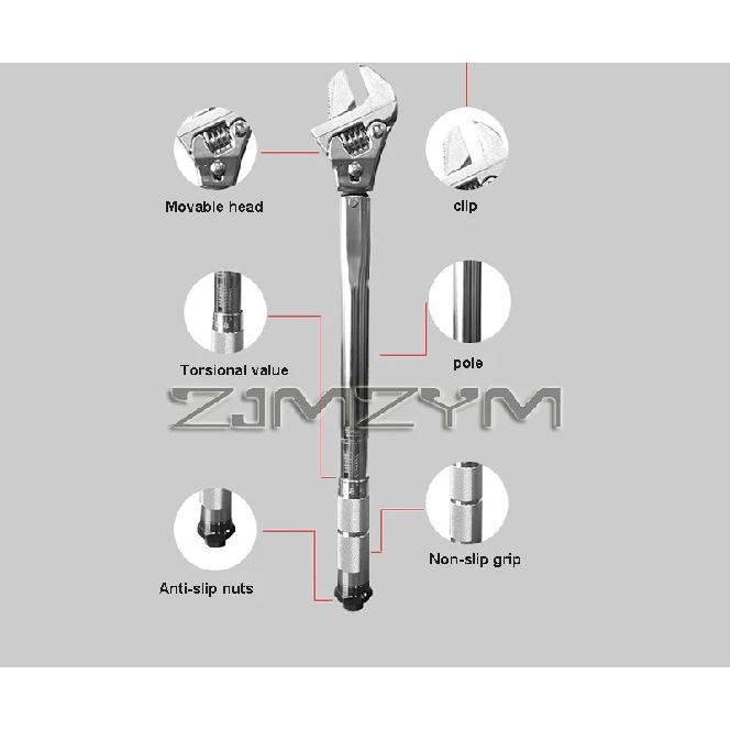 Adjustable Torque Wrench Spanner for Mini Split and Refrigeration System Heavy Duty Wrench with Quick Release 19-110NM