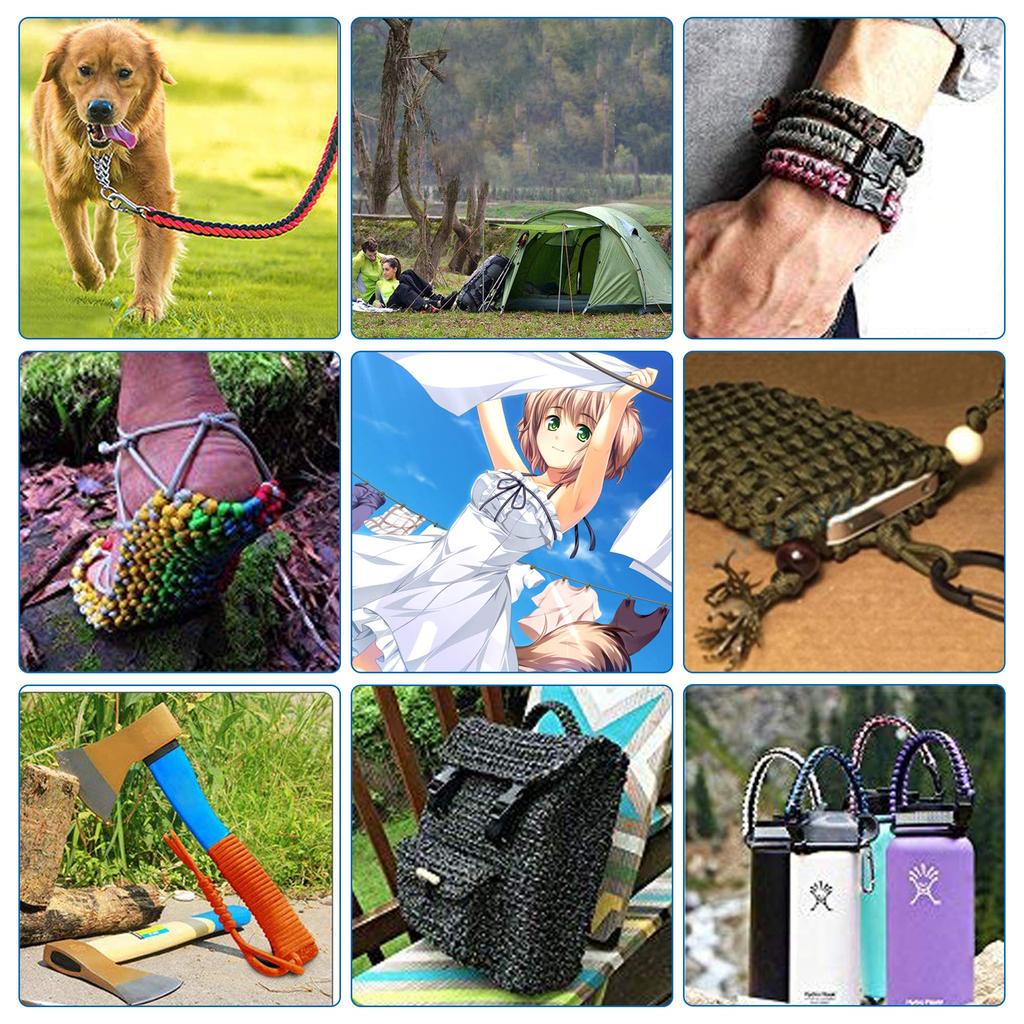 Paracord 9-жильный 4 мм Длина 30 м Грузоподъемность 280 кг Веревка для палатки Оттяжка парашютный шнур Открытый кемпинговый шнур Тент Фиксированная оттяжка DIY (Лесной камуфляж)