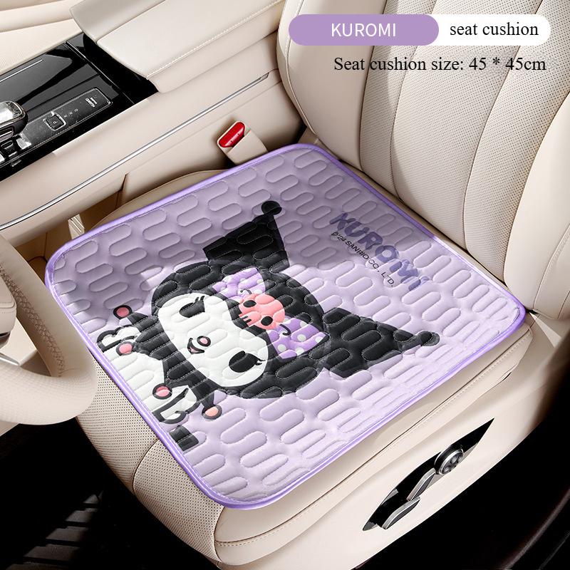 Sanrio Kuromi Car Seat Cushion Summer Ventilation Breathable Latex Cooling Pad for Vehicle Seats Comfortable Support