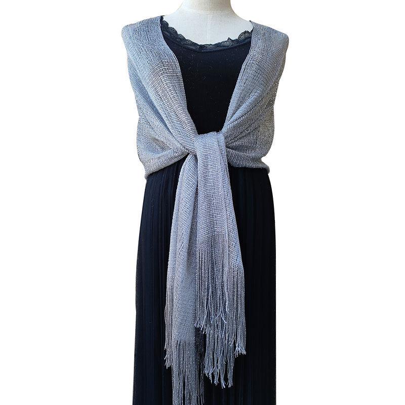 Gold and Women Fashion Wraps Evening Dress Shawl Shawl Flat Scarf Dance Silver Silk