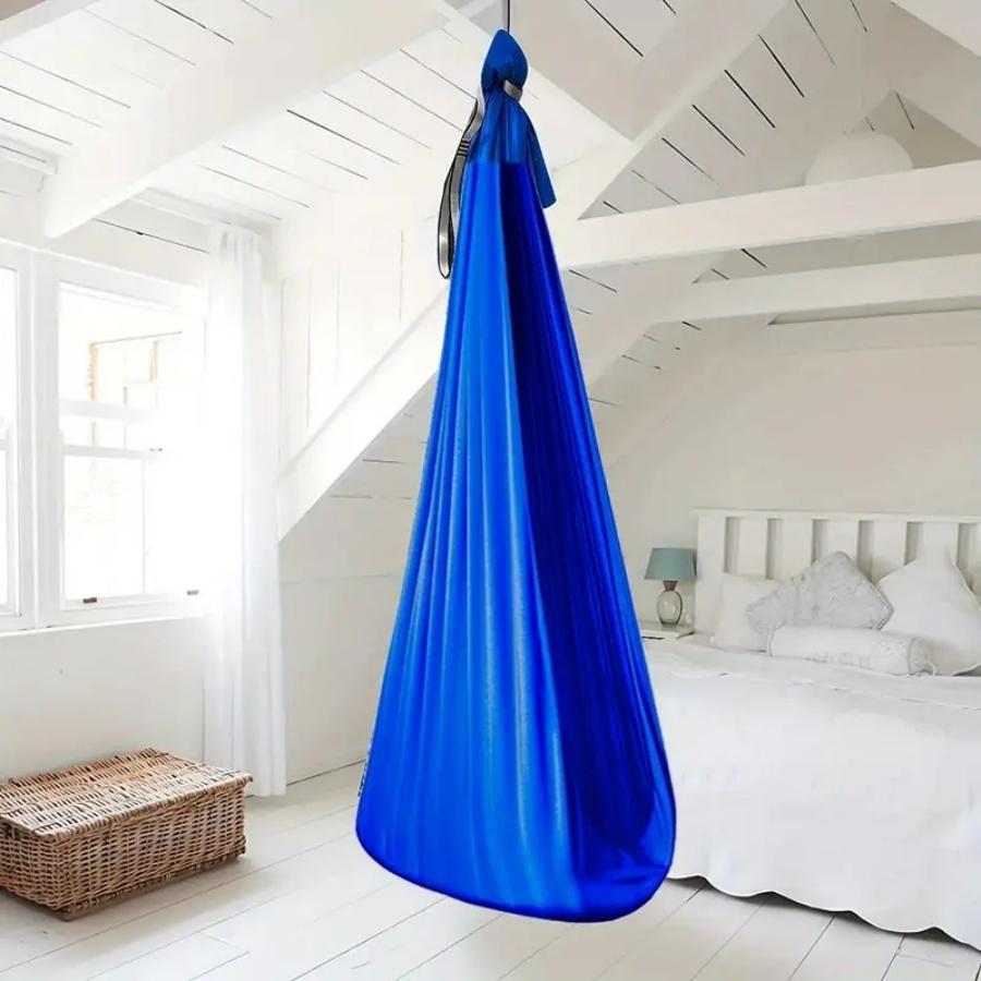 1.5x2.8m Elastic Swing Hammock Indoor Outdoor Aerial Yoga Adult Healing Hanging Chair With Fixing Hardware Adjustable Stretch Rest Swing