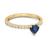 Blue Sapphire Solitaire Ring - 925 Sterling Silver Gold Vermeil