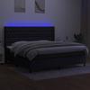 VidaXL Slat Bed Base with Mattress and LEDs, Upholstered Bed with Headboard, Double Bed, Adult Bedroom Bed, 3138583