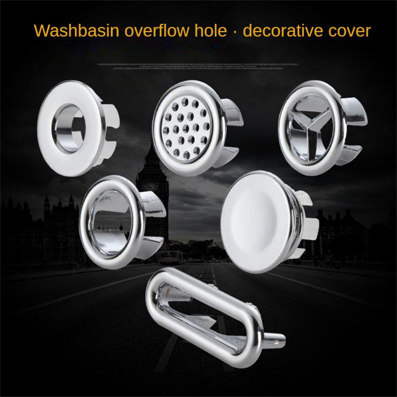 5/1pcs Sink Hole Overflow Cover For Kitchen Bathroom Basin Decoration Tub Drain Cover Sink Wash Basin Round Overflow Ring Plug