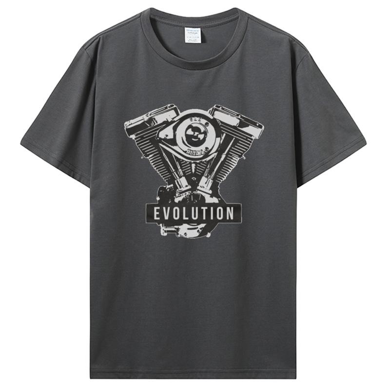 Motorcycle Clothing V Twin Biker Evolution Engine T-shirt Casual T Shirt Cotton Tops Tees Men's Clothing Oversized Unisex Tshirt