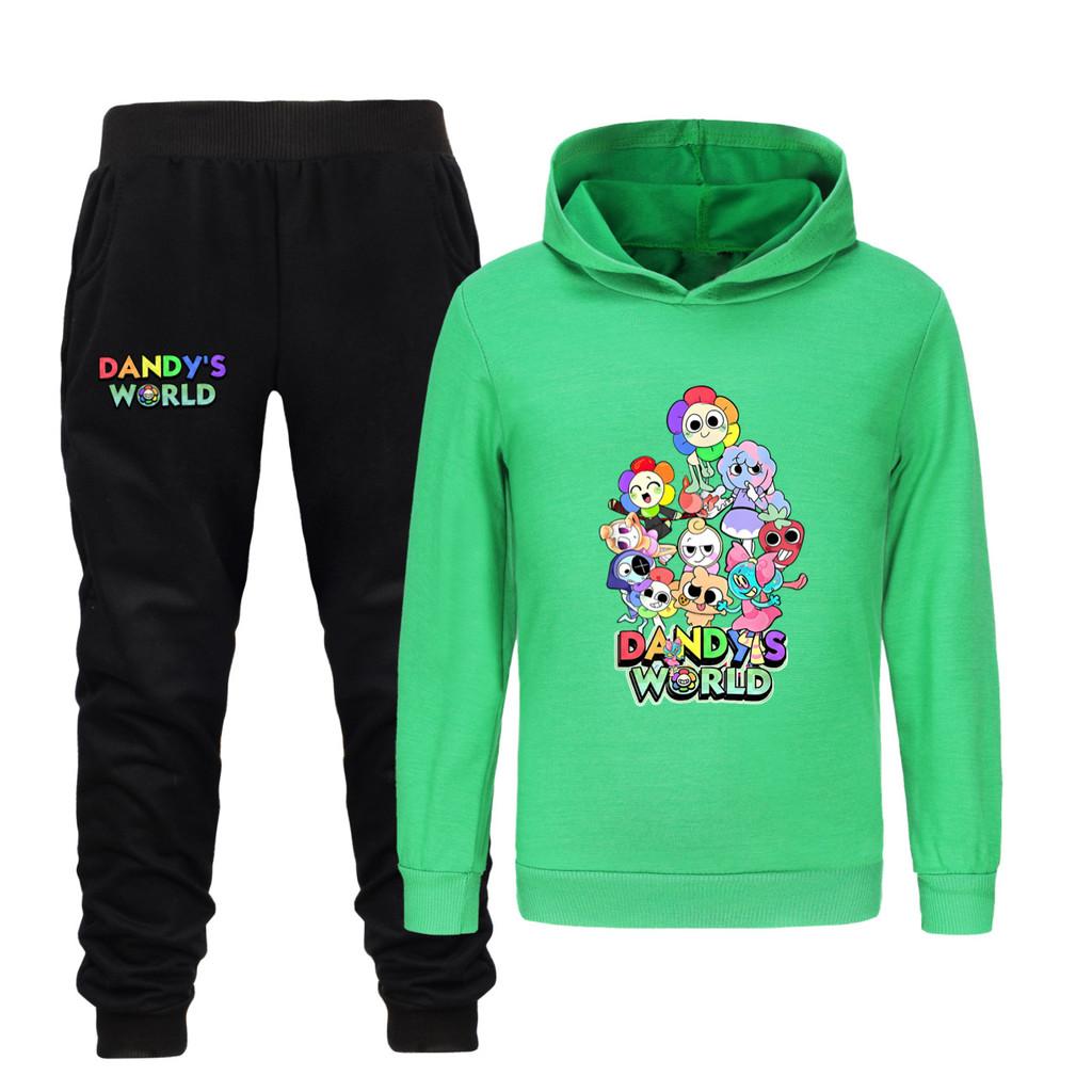 5406 2 шт./комплект Детские Мальчики Девочки Dandy World Принт Хлопковые Толстовки Верх Штаны Комплект Одежды