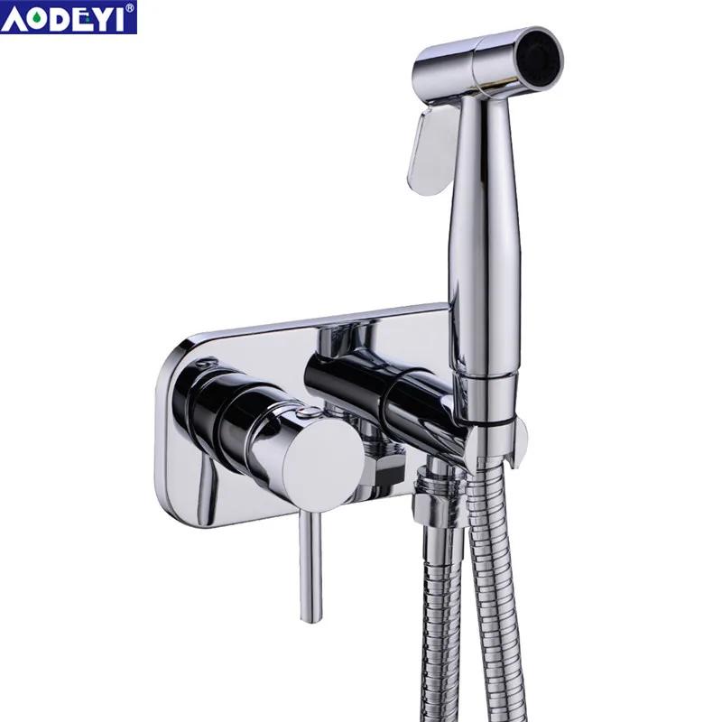 Латунный Ручной Душ-Биде для Туалета Очистка Подгузников Горячая Холодная Черный Ванная Комната Душевой Комплект Золотой Душ-Биде Портативный Распылитель Струя