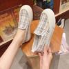 Ladies Shoes Low White Loafers Women Footwear Canvas Flat Y2k Fashion Sale Urban Original 2024 New Cotton Summer Luxury Trends A