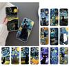 Чехол для телефона 'Звездная ночь' Ван Гога с кошкой Для iphone 17ProMax 17 Pro Air 16 15 14 13 Pro Max 16 15 14 13 Pro 15Plus