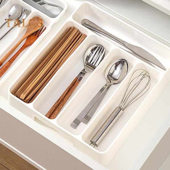 1/2 шт. Органайзер для ящиков, расширяемый кухонный лоток для посуды, регулируемый держатель для столовых приборов с 4/6 отделениями, разделитель для хранения столовых приборов и лопаток
