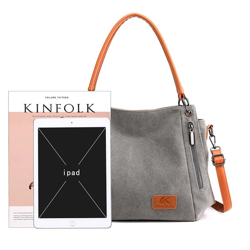 Простая тканевая сумка, холщовая сумка, студенческая художественная сумка через плечо, большая вместительная холщовая сумка, женская сумка на плечо