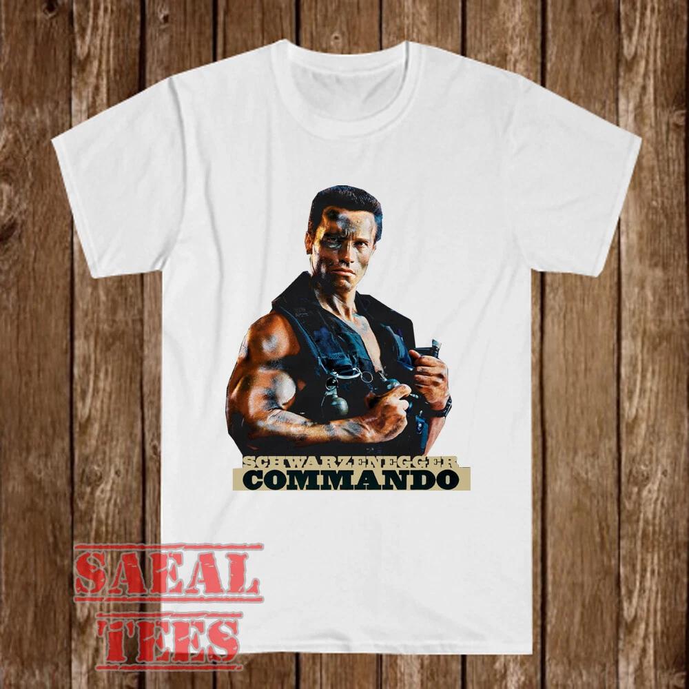 Arnold Schwarzenegger Commando Men's White Size S-5XL