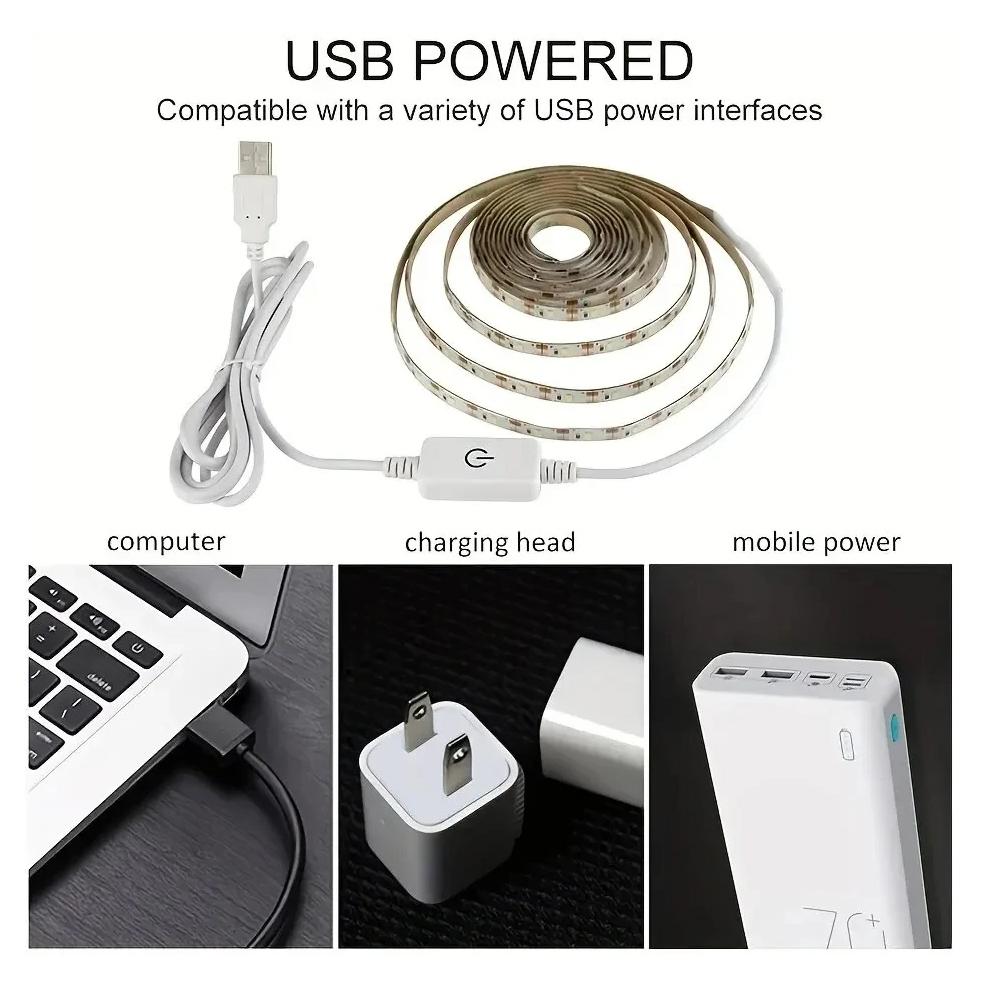 5 В светодиодная лента 2835 сенсорный выключатель диммер USB светодиодная лента гибкая DIY подсветка зеркало рождественский шкаф декор комнаты подарок